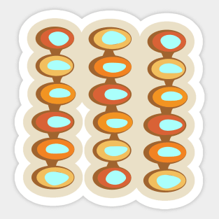 Midcentury Pattern in Turquoise and Orange Sticker